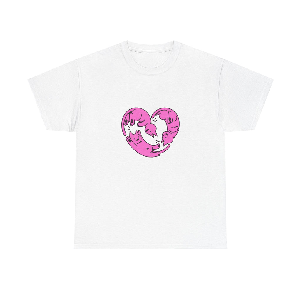 Cute Cat Love Tee, Unisex Cotton Tee, Gift for Cat Lovers, Fun Graphic Shirt, Casual Daily Wear, Birthday Gift Idea, Kawaii Fashion