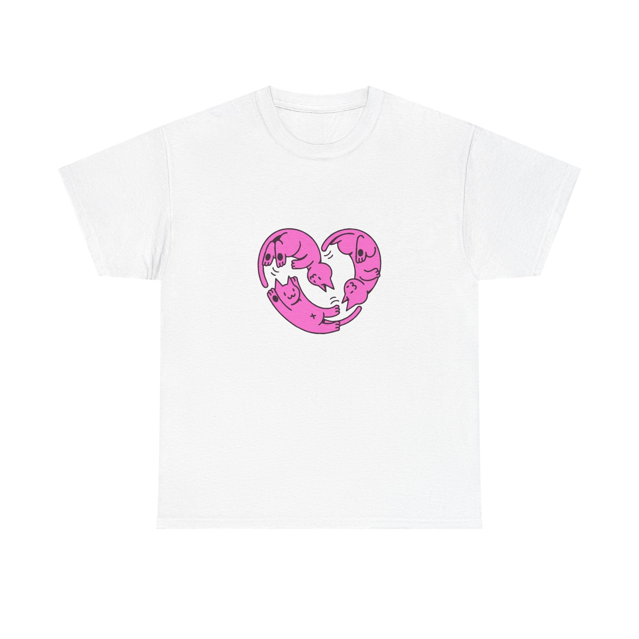 Cute Cat Love Tee, Unisex Cotton Tee, Gift for Cat Lovers, Fun Graphic Shirt, Casual Daily Wear, Birthday Gift Idea, Kawaii Fashion