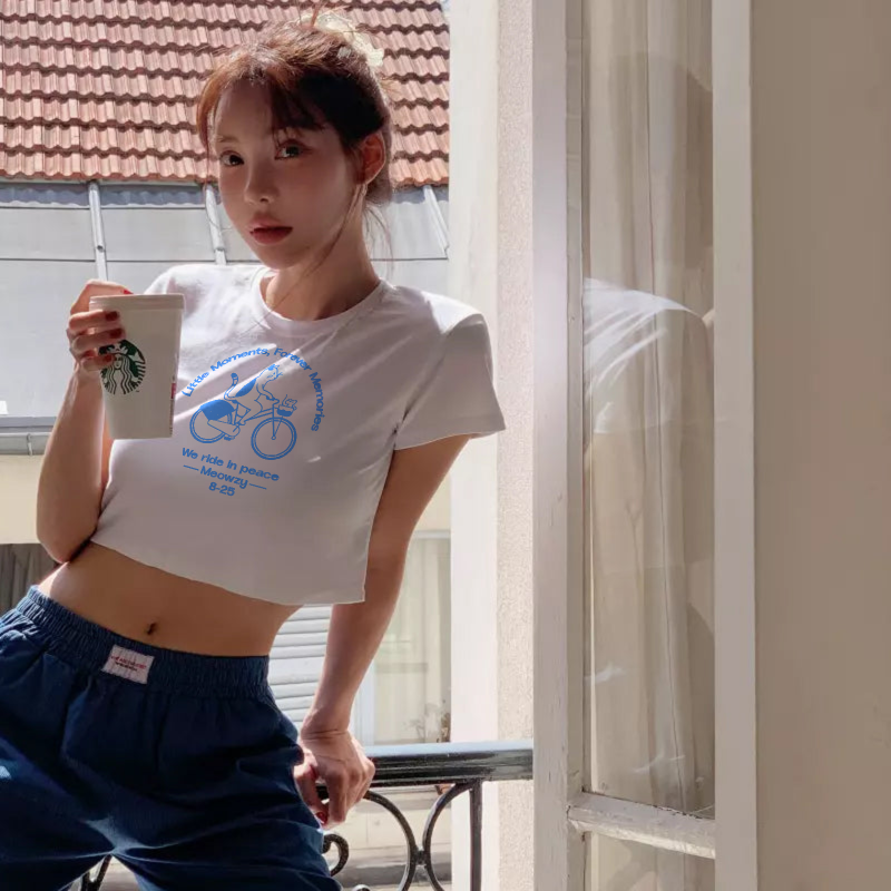 Women's Empowerment Crop Tee | Feminist Apparel, Cute Casual Top, Motivational Gift, Summer Outfit, Bicycle Graphic Tee