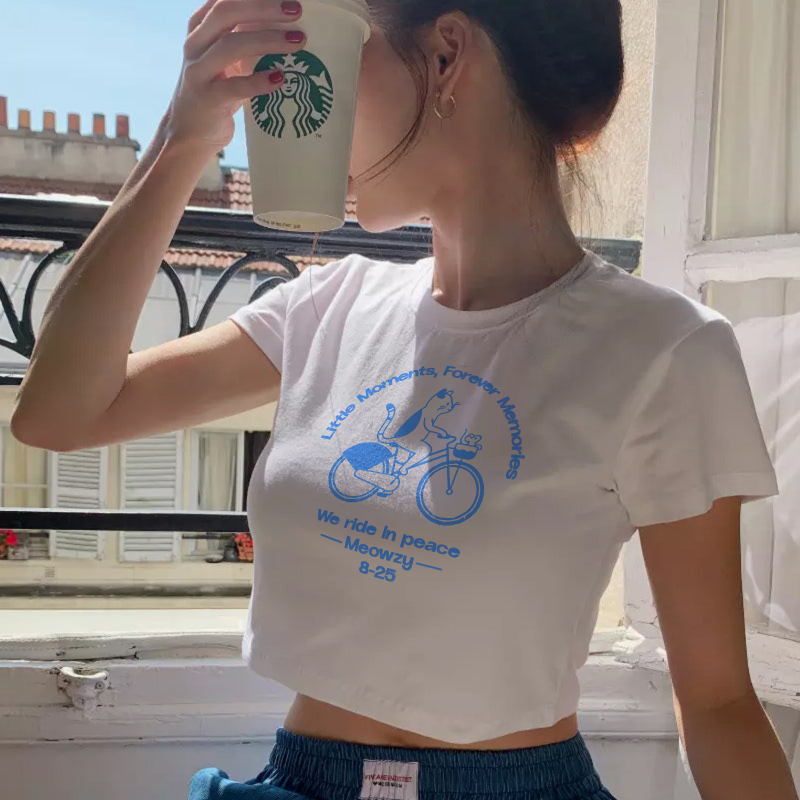 Women's Empowerment Crop Tee | Feminist Apparel, Cute Casual Top, Motivational Gift, Summer Outfit, Bicycle Graphic Tee